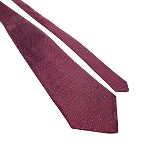 JNPLN Mens Necktie Accessory Office Work Shiny Maroon Casual Dad Gift